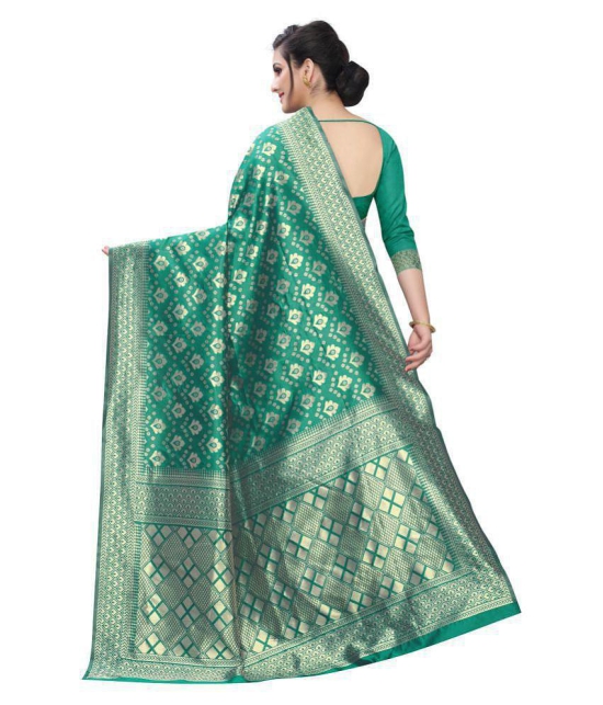 ofline selection Green Jacquard Saree - Single