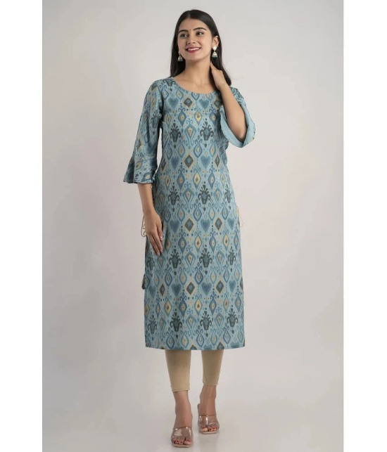 MAUKA - Turquoise Rayon Womens Straight Kurti ( Pack of 1 ) - None