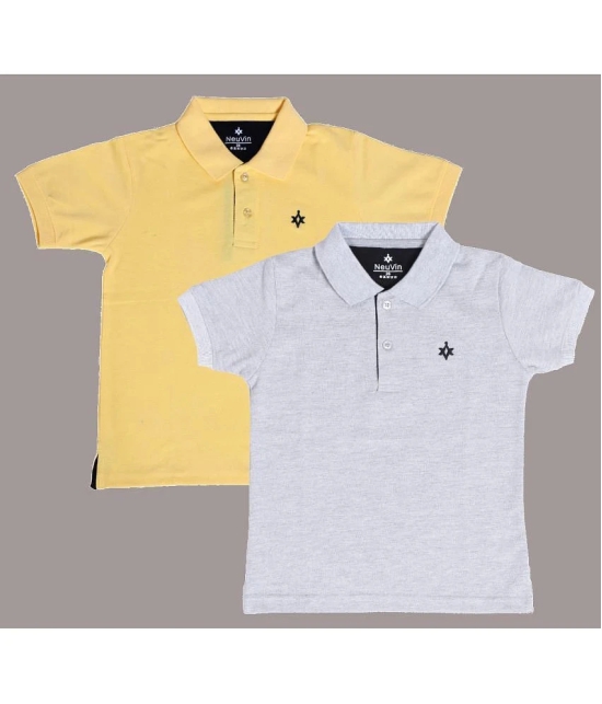 NEUVIN - Multi Color Cotton Blend Boys Polo T-Shirt ( Pack of 2 ) - None