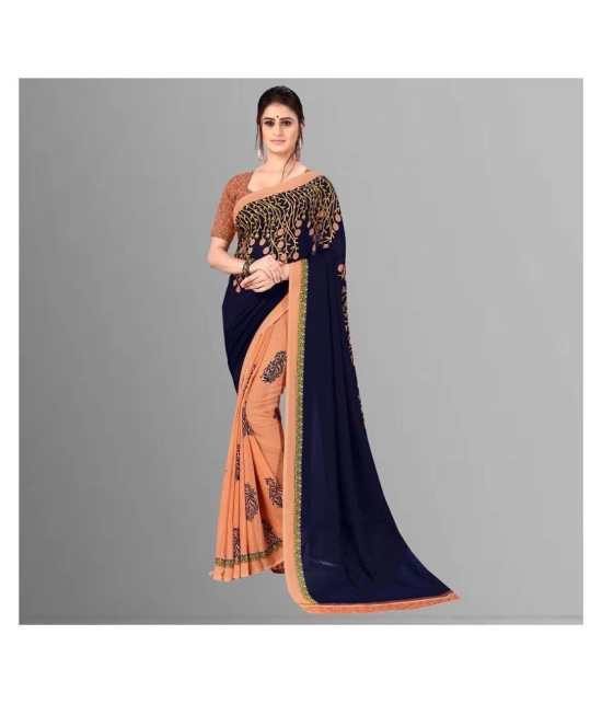 ANAND SAREES Blue Georgette Saree -