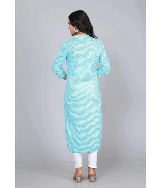 HIGHLIGHT FASHION EXPORT - Light Blue Cotton Blend Womens Straight Kurti ( Pack of 1 ) - None