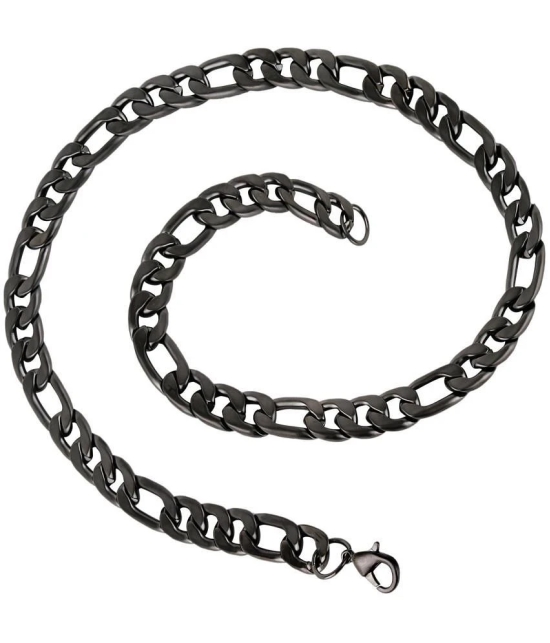 FASHION FRILL - Silver Plated Chain ( Pack of 1 ) - Black