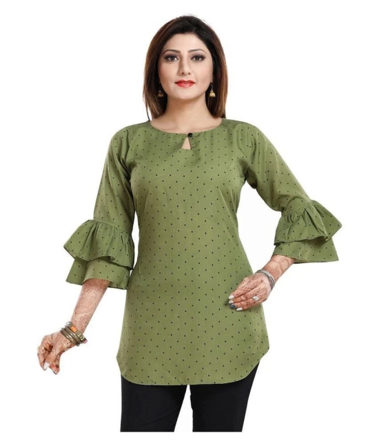 Meher Impex - Green Crepe Womens Straight Kurti ( Pack of 1 ) - S