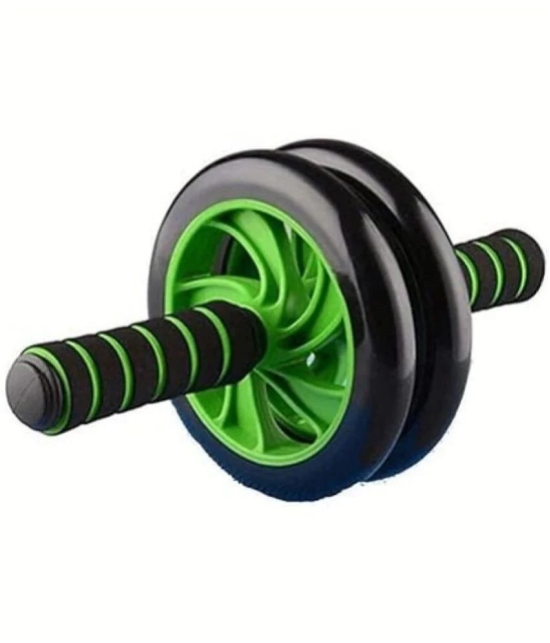 Double Wheel Ab Wheel Roller Exercise Equipment for Men and Women Workout Home Gym Exerciser (Pack of 1) Green