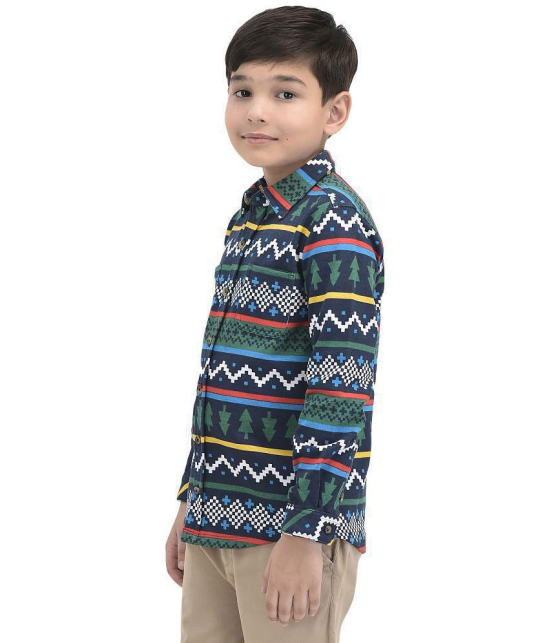 JusCubs Boys Loop Knitted Toddlers All Over Print Shirt - Navy Blue (Pack of 1) - None