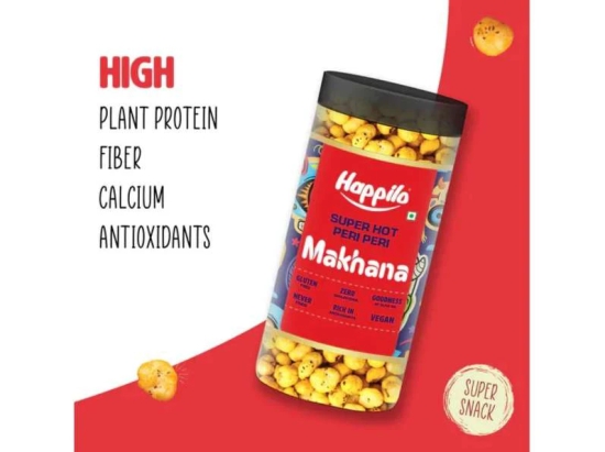 Happilo Makhana Superhot Peri Peri In Olive Oil Jar 80g