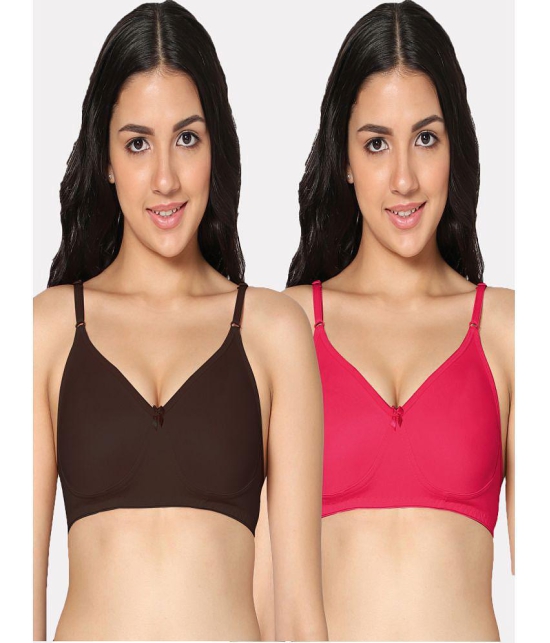 IN CARE LINGERIE - Multicolor Cotton Non Padded Women's T-Shirt Bra ( Pack of 2 ) - None