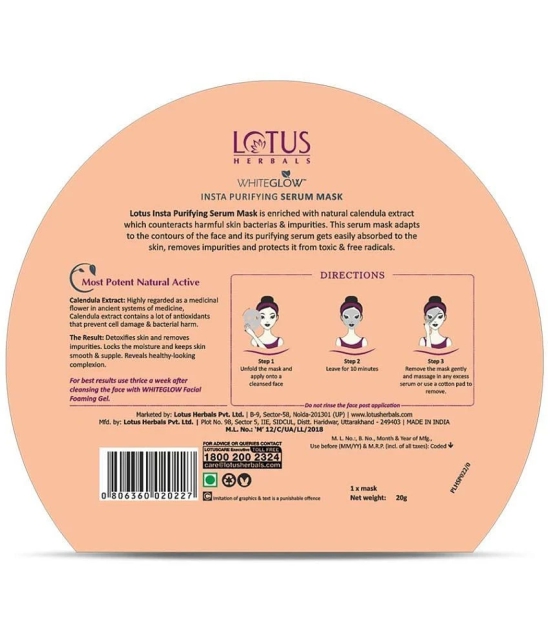 Lotus Herbals Whiteglow Insta Purifying Serum Mask (Pack of 3)