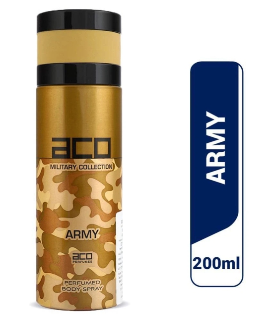 Aco Army Deodorant Body Spray For Men, 200ml - 200ml