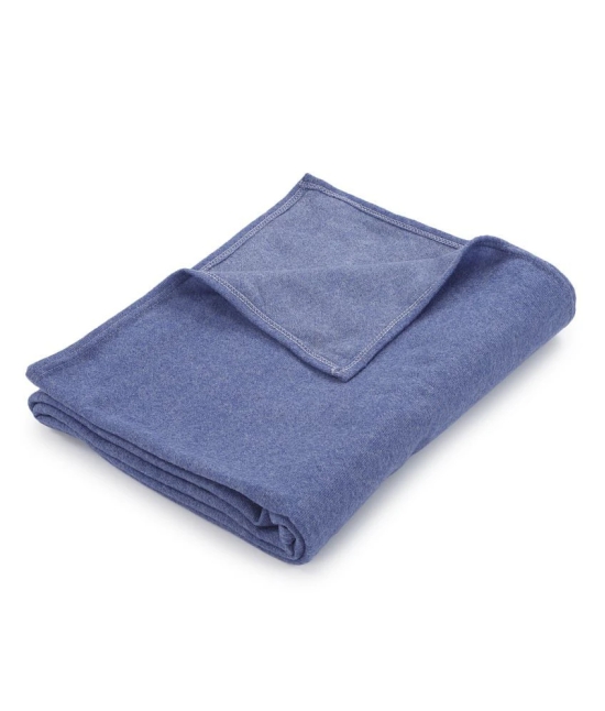 HOMETALES Melange Mild Winter Double Blanket ( 210 x 220 cm ) Pack of 1 - Blue - Blue