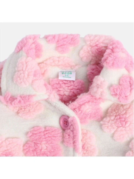 Miniklub Baby Girls Collar Regular Length Knit Jacket (Marshmallow Color) - None