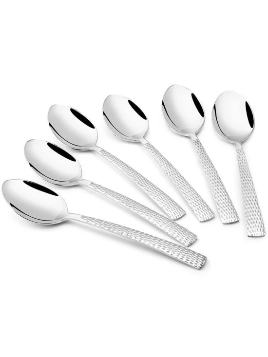 Dynore Hammered Spoon Stainless Steel Table Spoon Silver ( Pack of 12 ) - Silver