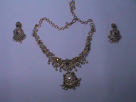 Bridal Gold Plated Pearl Necklace Set