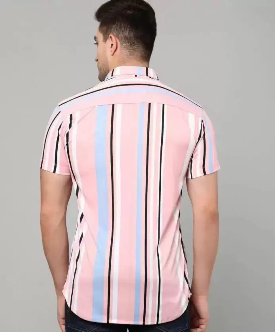 Men Regular Fit Striped Spread Collar Casual Shirt