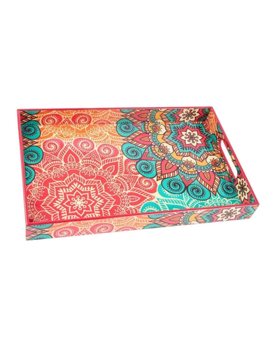 Traditional Multicolour Tray with Handle