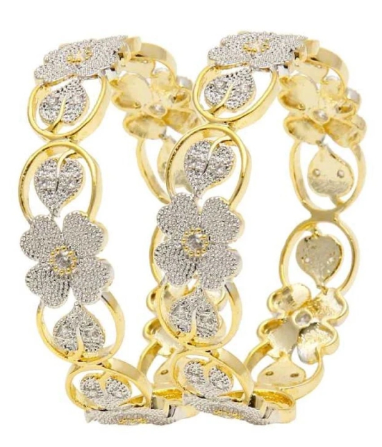 Zeneme Ginni Pattern Gold Plated lord lakshmi Bangles - 2.6