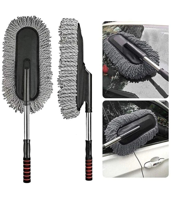 HOMETALES - Combo Of Telescopic Microfiber Cleaning Long Duster & Mini Microfiber Duster For Car Cleaning (Pack Of 2)