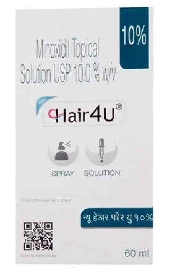 Hair 4u 10 topical solution (60ml) for hair loss and hair regrowth