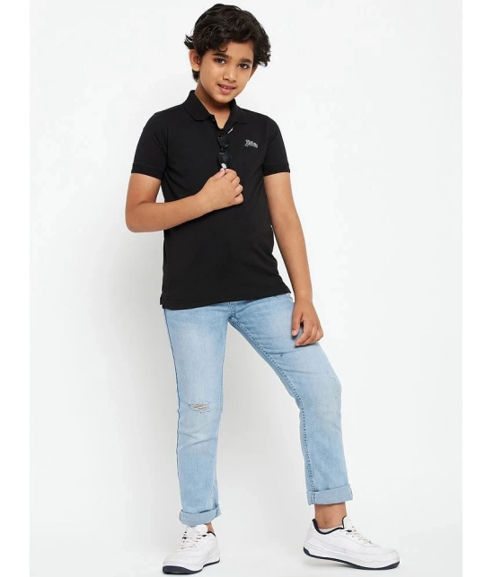 UNIBERRY - Black Cotton Blend Boys Polo T-Shirt ( Pack of 1 ) - None