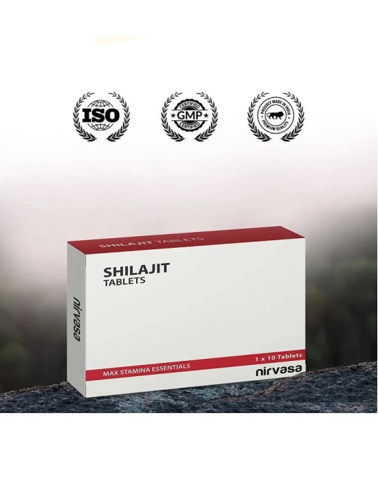 Nirvasa Shilajit Tablets (250mg) with Pure Shilajit Extract (10:1) | Provides Muscle Strength & Elevates Energy | Shilajit Original Tablets for Men & Women | 1 X 10  Tablets