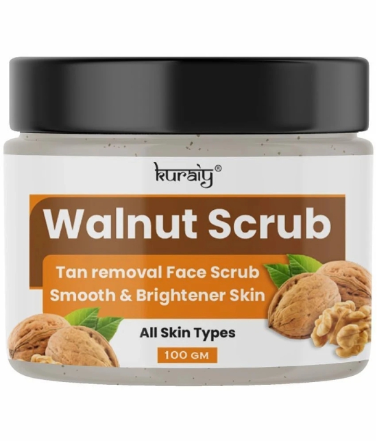 KURAIY Walnut Tan Removal Brightening & Revitalizing Face Scrub for All Skin Types 100g (Pack Of 2)