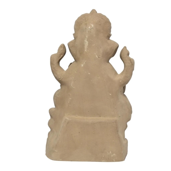 KSI ECO-Friendly Handcrafted Ganesh Clay Idol Mitti ka Ganesh Water Soluble Ganesha for Ganpati Visarjan Statue for Ganesh Chaturthi