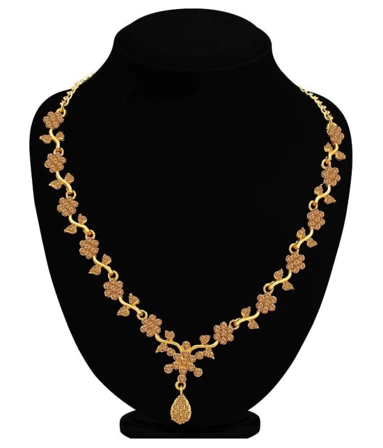 Sukkhi Alloy Golden Traditional Necklaces Set Collar - Golden