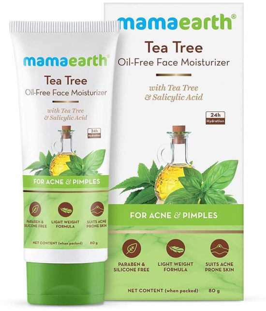 Mamaearth Tea Tree Oil-Free Moisturizer For Face For Oily Skin with Tea Tree & Salicylic Acid for Acne & Pimples - 80 ml