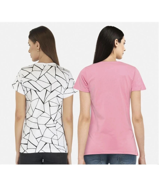 CHOZI - Multi Color Cotton Regular Fit Womens T-Shirt ( Pack of 2 ) - None