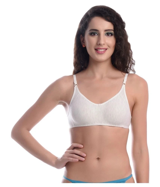 Madam Pack of 1 Cotton Non Padded Womens T-Shirt Bra ( White ) - 30B