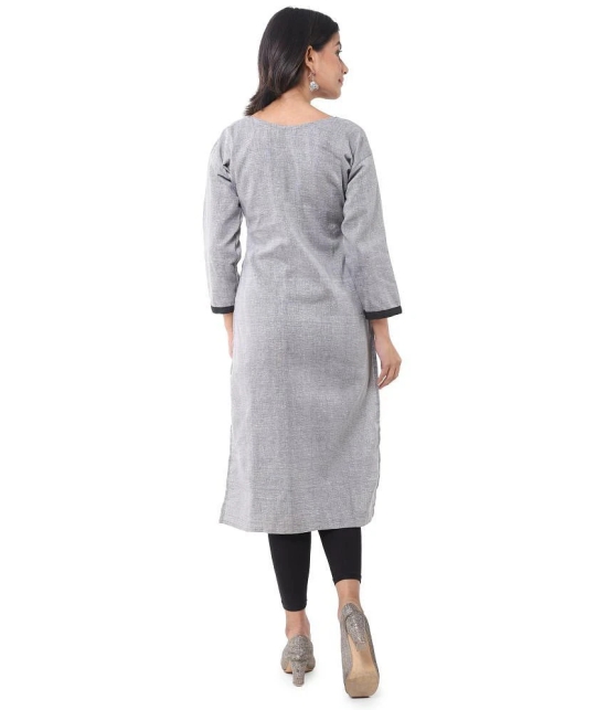 DESHBANDHU DBK - Grey Cotton Womens Straight Kurti - None