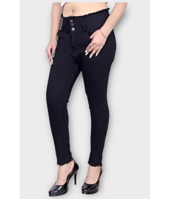 ICONIC ME- Girls High Waist Denim Black Jeans - None