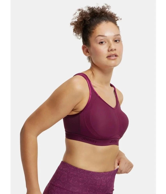 Jockey MI11 Wirefree Non Padded Microfiber Elastane Full Coverage Sports Bra - Grape Wine - None