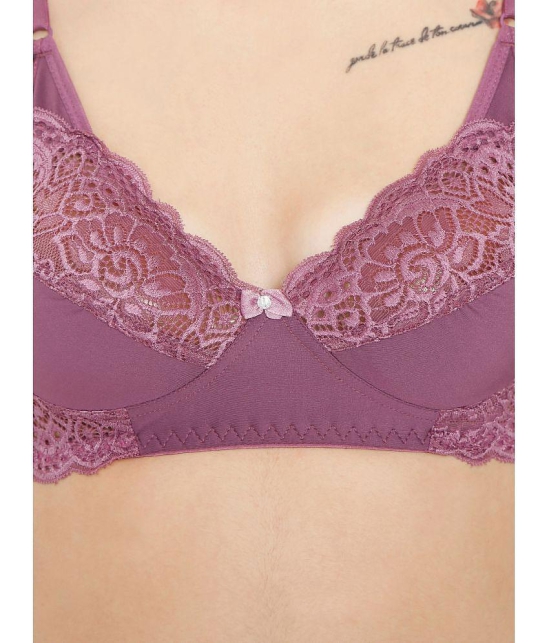 ILRASO - Purple Lace Non Padded Women's T-Shirt Bra ( Pack of 1 ) - None