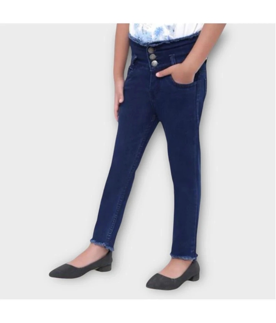 ICONIC ME - Kids Girls Premium Navy Blue Denim Jeans - None