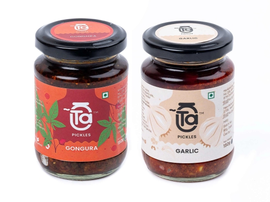 Ta Pickles | Gongura & Garlic Pickle | 150g [Pack of 2] Combo Made with Cold Pressed Oil | Homemade | Traditional Indian Taste | Natural | No Preserv