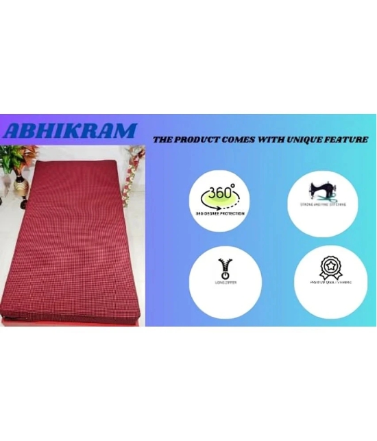 Abhikram Red Cotton Mattress Cover - King