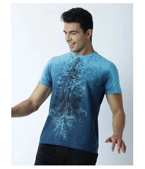 Huetrap cotton Turquoise Printed T-Shirt Single Pack - None