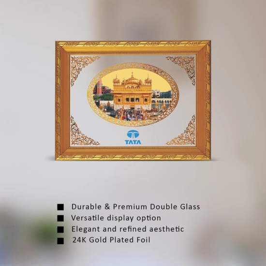 24K Gold Plated Swarn Mandir Customized Photo Frame For Corporate Gifting