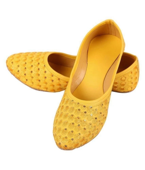 Raj Yellow Ethnic Footwear - None