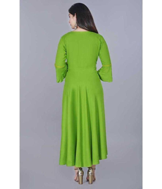 SIPET - Green Rayon Women's Anarkali Kurti ( Pack of 1 ) - None