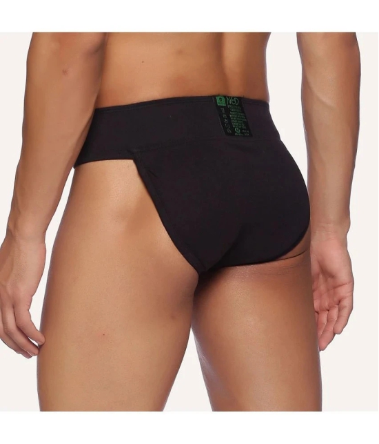 Omtex Black Cotton Blend Mens Briefs ( Pack of 1 ) - M