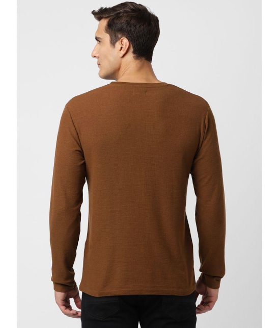 UrbanMark Cotton Blend Regular Fit Solid Full Sleeves Mens T-Shirt - Brown ( Pack of 1 ) - None