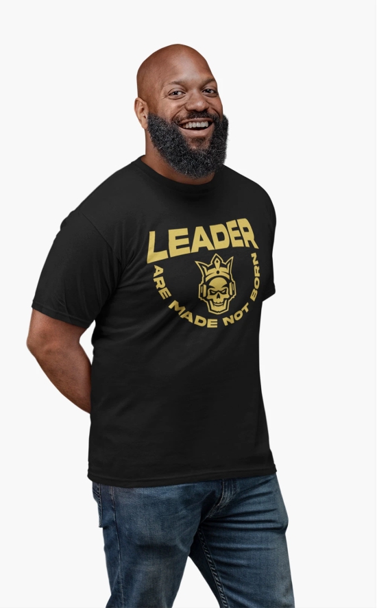 MENS ROUND NECK LEADER T-SHIRT-Black / 2XL