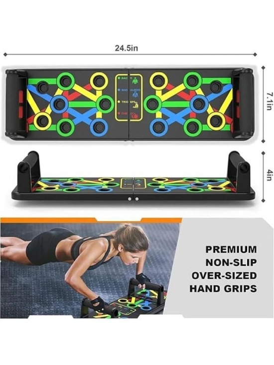 Horsefit  Pushup Board, 15 in 1 Push up board for men, push up bar, push up stand, pushup bars, gym equipment for men, excersing equipment, chest workout equipment (Black) - Black