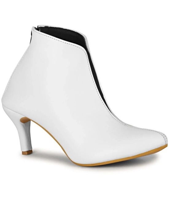 Ishransh White Womens Ankle Length Boots - None