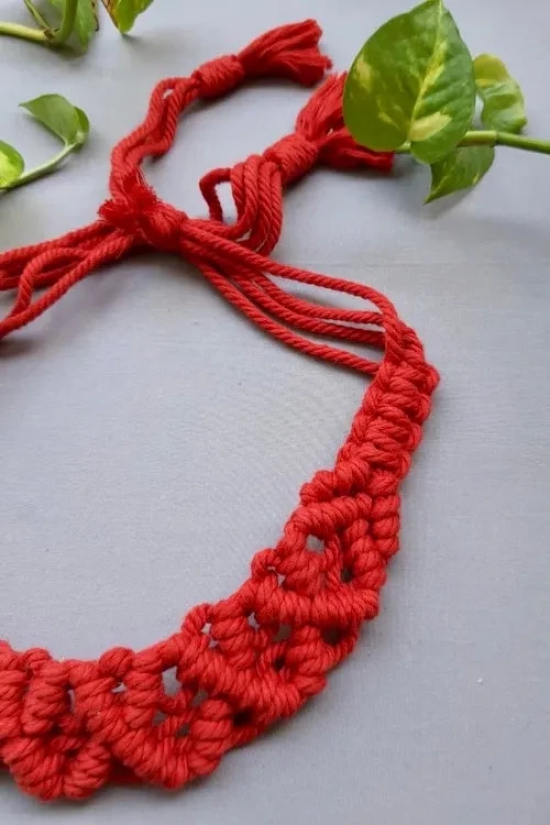 Handcrafted Macrame Headband - Red