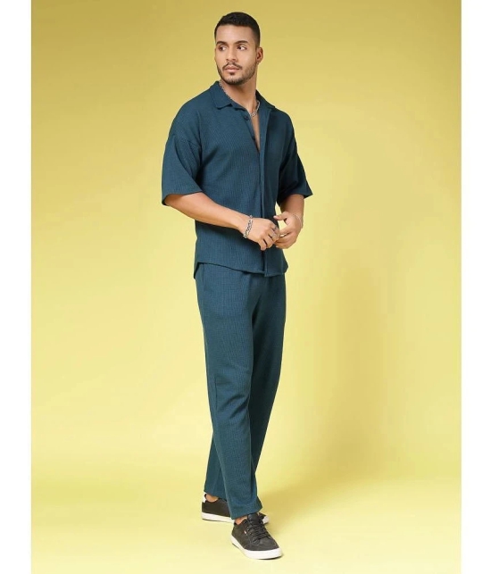 Rigo Teal Cotton Relaxed Fit Mens Tracksuit ( Pack of 1 ) - None