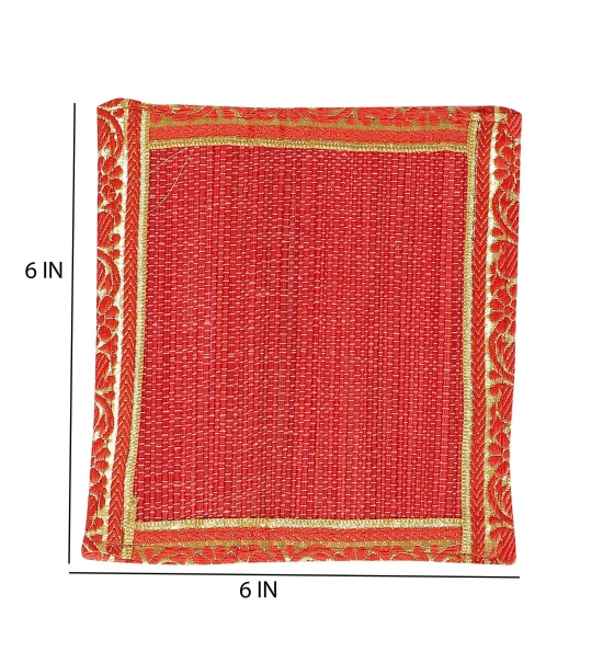 Bamboo Dining Mat Set-Red