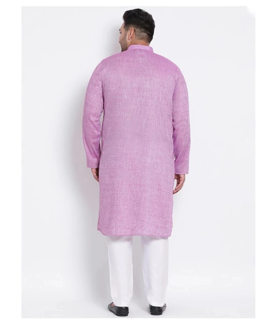 Hangup Purple Linen Kurta Pyjama Set - None